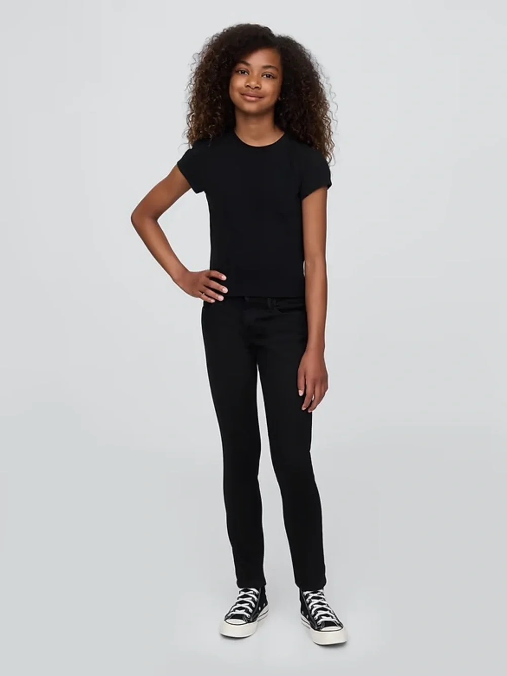 NWT Gap Kids Girls High Stretch Super Skinny Black Jeans Size 10 Adjustable